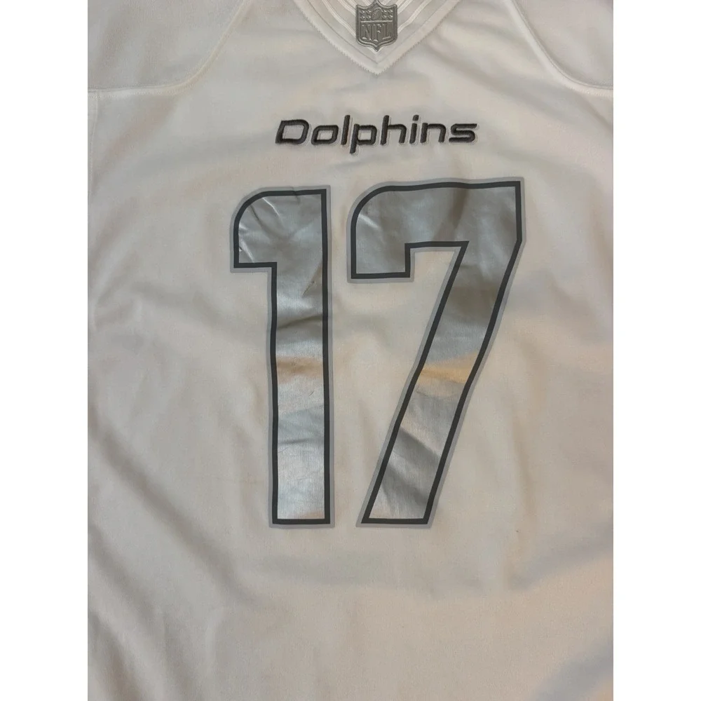 Nike Miami Dolphins Ryan Tannehill #17 NFL Jersey White Silver Men XXL 2XL